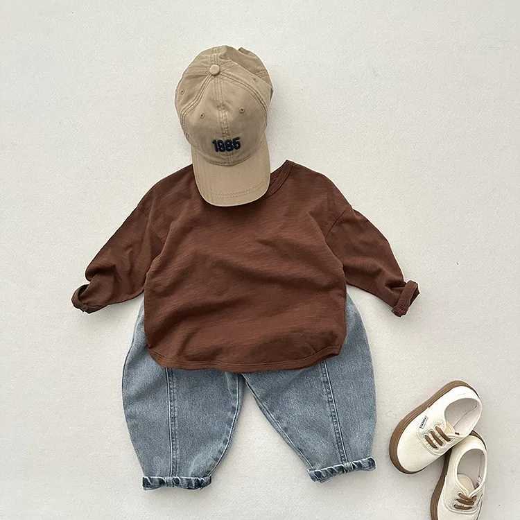 2025 Autumn New Children Jeans Fashion Girls Harem Pants Loose Kids Denim Trousers Boys Simple Casual Pants Baby ClothesT251017
