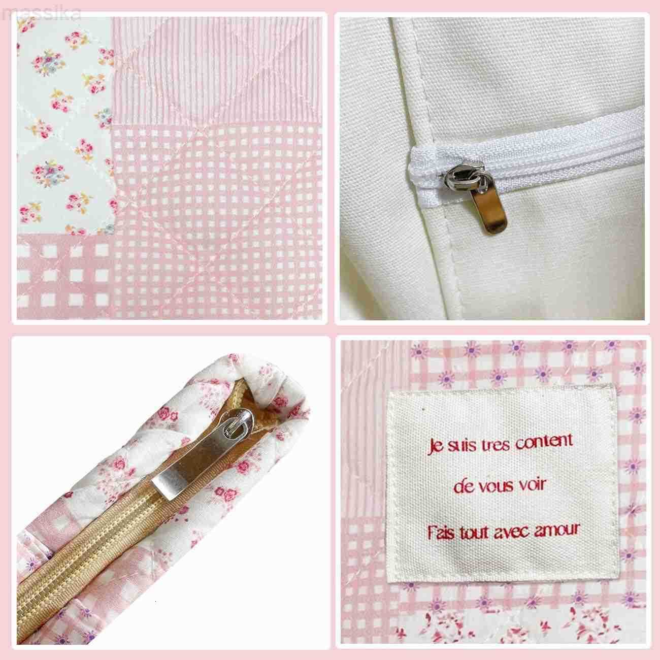 Small Floral Quilted Tote Bag with Zipper Closure for Women Girls M251017