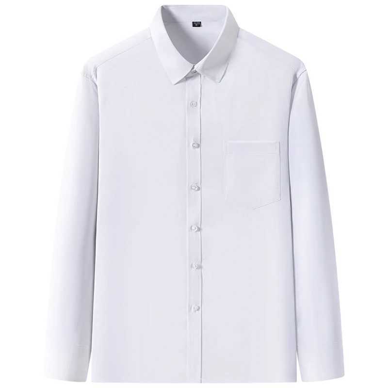 New Elasticity AntiWrinkle Mens Shirts Long Sleeves Dress Shirts For Men Slim Fit Camisa Social Business Blouse White Shirt J251017