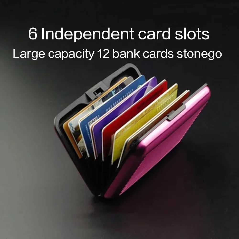 1Pc Men Aluminum Bank Card Holder Blocking Hard Case Wallet Solid Credit Card AntiRFID Scanning Protect Card Holder DropshipW251017