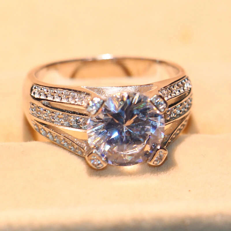 Victoria Wieck Handmade Fashion Jewelry Sterling Sier Round Cut 4CT White Topaz CZ Dia Gemstones Party Women Weddding Band Ring