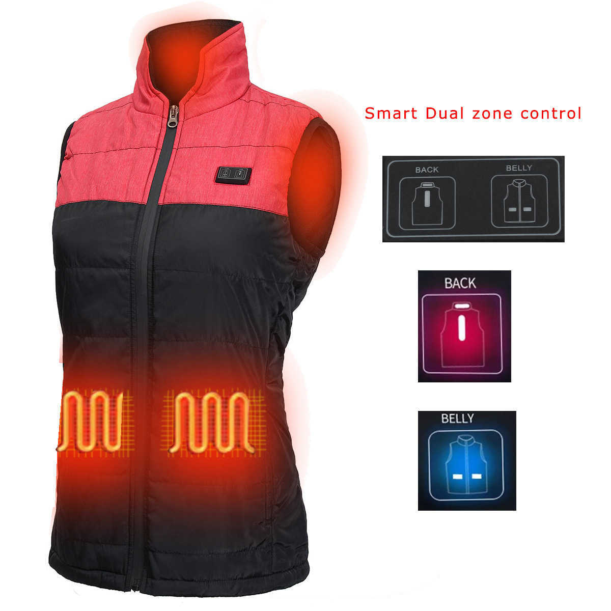 Heated Vest Winter New Mens Casual Vest Charging Heating Usb Interface Intelligent Constant Temperature Heating Vest H251017 52RD