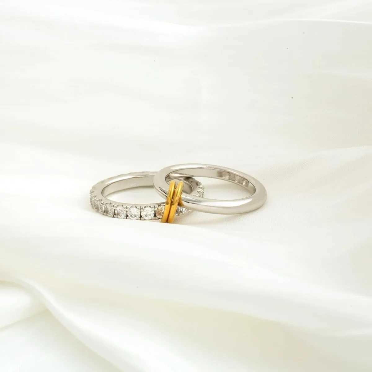 A White Gold Stacking New Fashion Thick MultiRing Design Couple Ring Set LongLasting Color Retention Exclusive Design Z251017