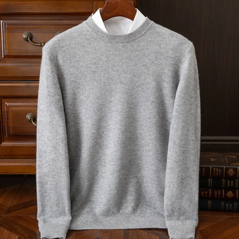 2025 Cashmere Sweater Oneck Pullovers Mens Loose Oversized M3XL Knitted Bottom Shirt Autumn Winter Korean Casual Men Top 251017
