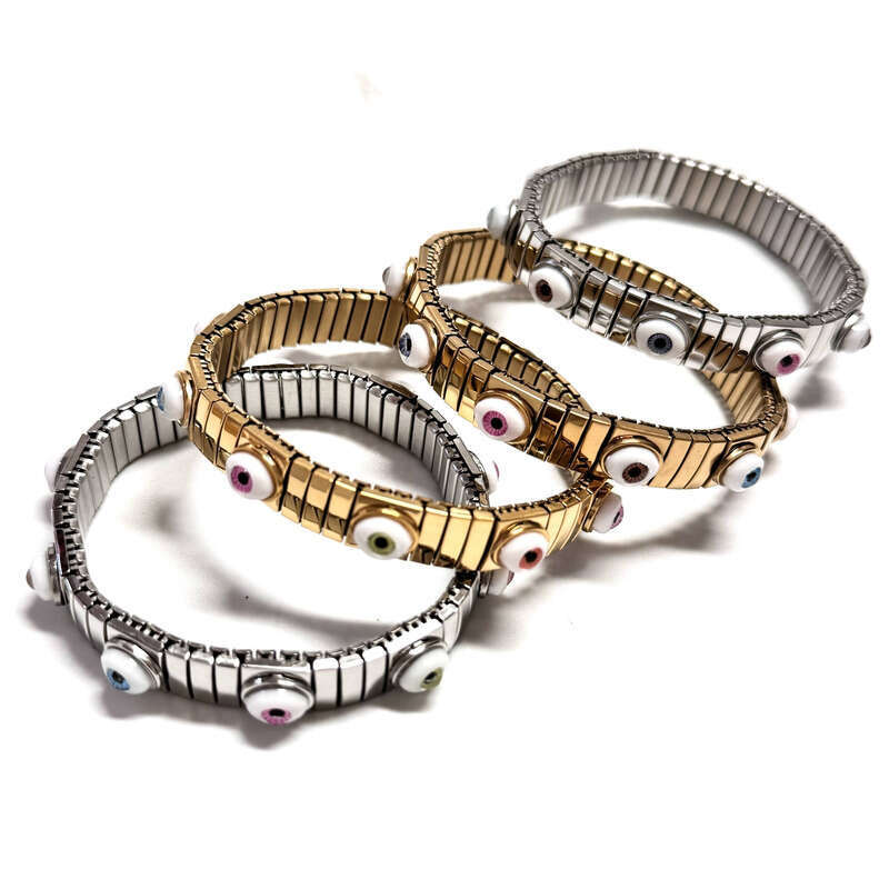 New Colorful Eye Gold-Plated sterling silver Elastic Daily Set Fashion Bracelet Top Design