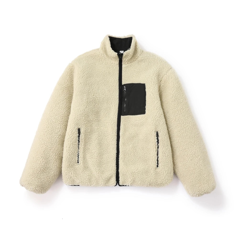 Reversible sherpa fleece wholesale fur streetwear hip hop ed teddy outdoor polar 8 ball winter sherpa fleece jacket for men 251008