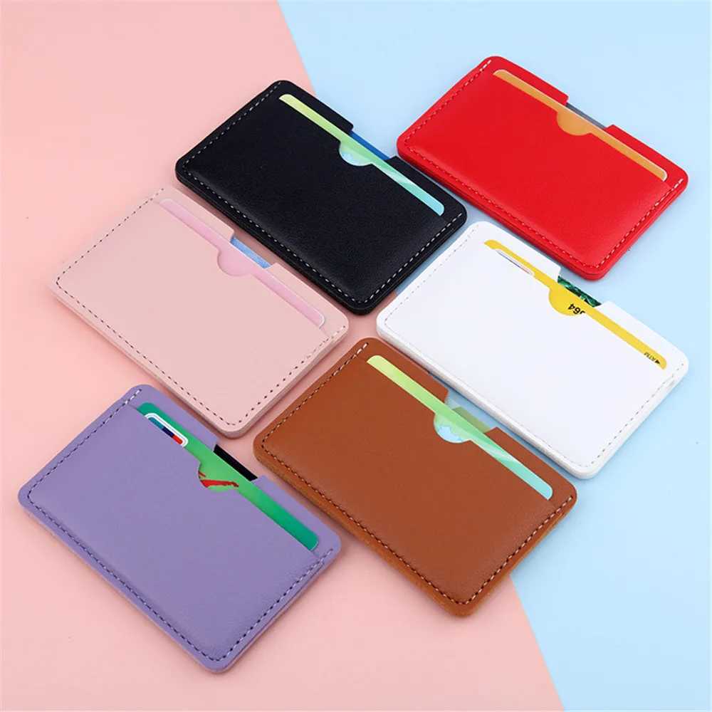 6 Color Mini PU Leather ID Card Holder Coin Purse Women Men Business Card Cover Bank Credit Card Box 3 Card Slot Slim Card CaseW251017