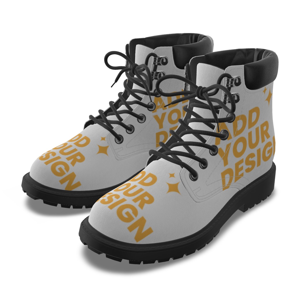 DHgatepod Men's All-Over Print Ankle Boots, Waterproof & Heatproof Flannel PU Casual Shoes for Outdoor Daily Use in Fall Spring Winter