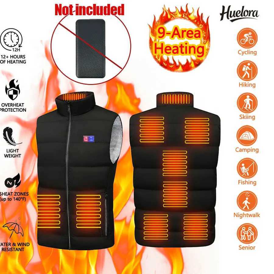 9 Areas Heated Vest Jacket USB Women Winter Heated Coat Men Hunting Hiking Warm Hunting Jacket Not Included In The Power Bank H251017