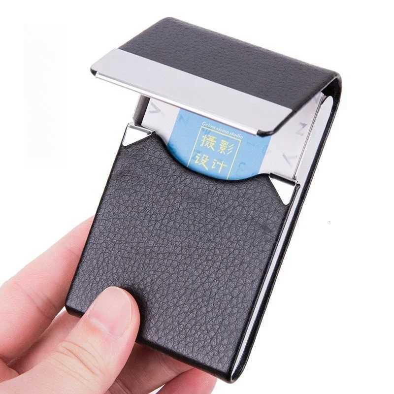 High Quality Business Multifunction Card Holder Case Slim PU Leather Metal Pocket Card Holder with Magnetic Shut Cigarette CaseW251017