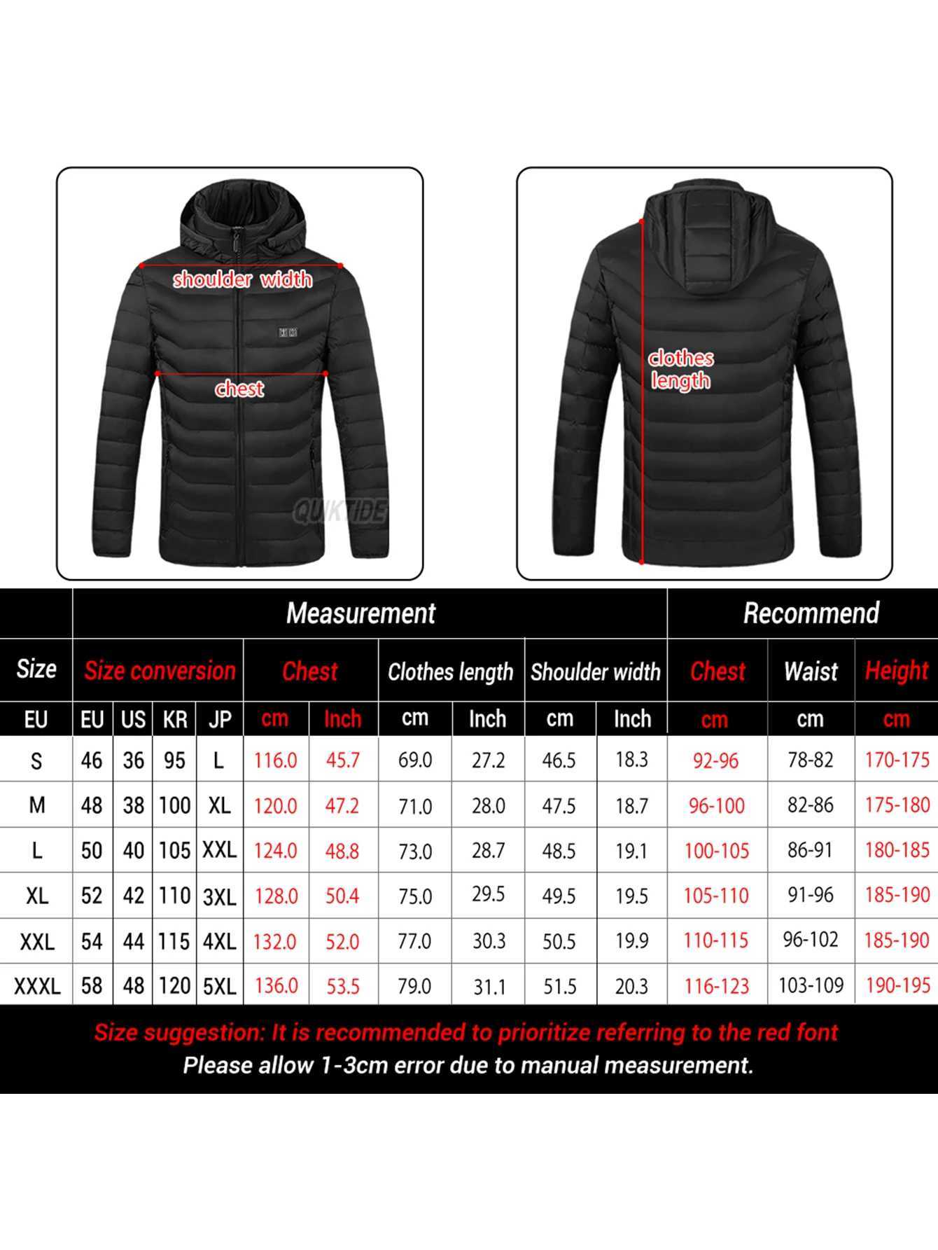 Intelligent Heating Jacket 32 Heating Zones 4 Switches 3Speed Adjustable Suitable for Outdoor Activities Indoor Work Hiking H251017