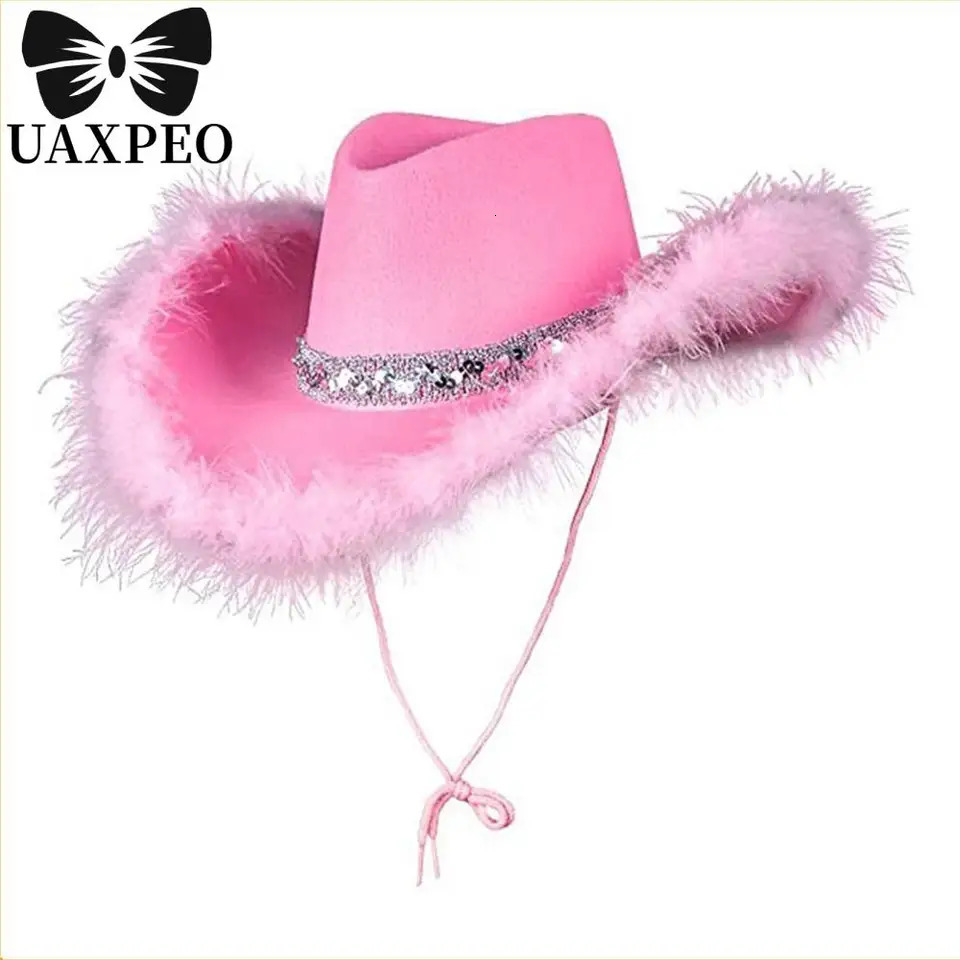 Women Funny Performance Costume Party Cosplay Cowboy Hat Bachelorette Party Hat Cowgirl Hat Sequin Cowgirl Hats 251015