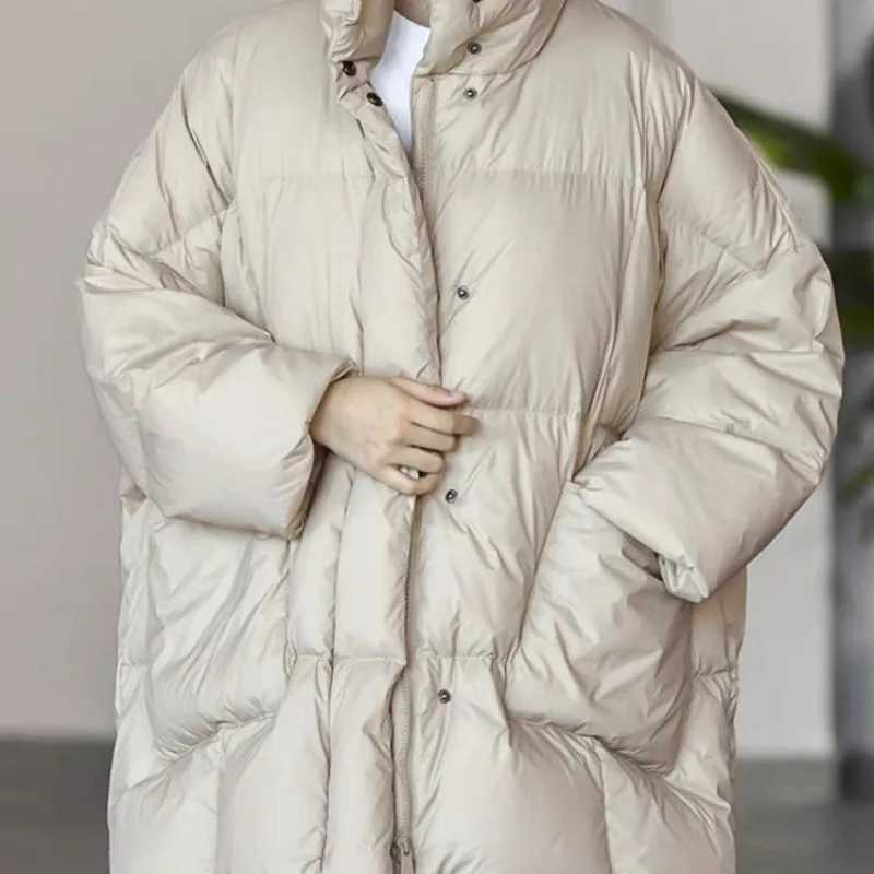 Womens Autumn Winter Top Coat Down Jacket White Duck Down Bread Jacket Large Comfortable Loose Casual Niche Versatile Skinny W251016