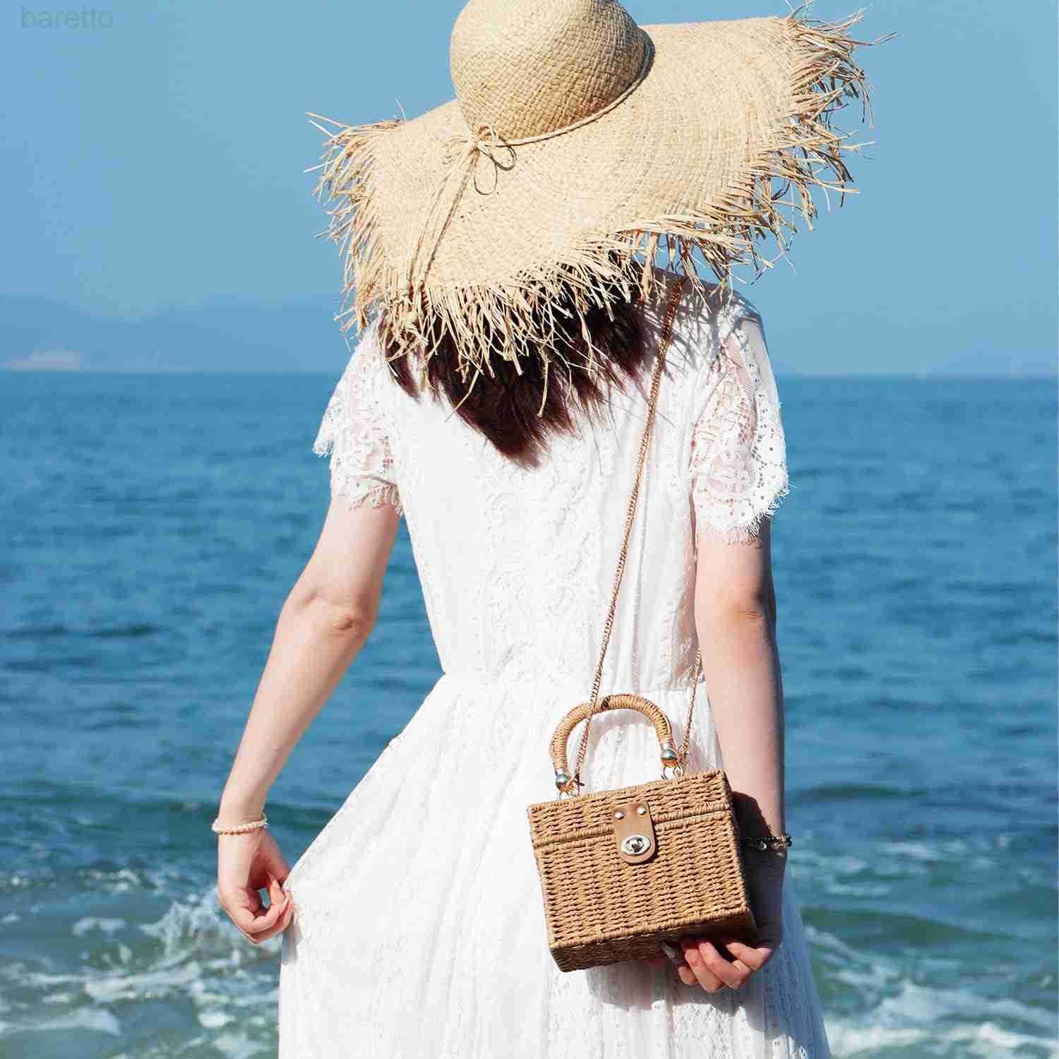 Rattan Purse for Women Summer Straw Tote Handbag Woven Bakset Crossbody Bag Trendy Beach Top Handle Bag Z251017
