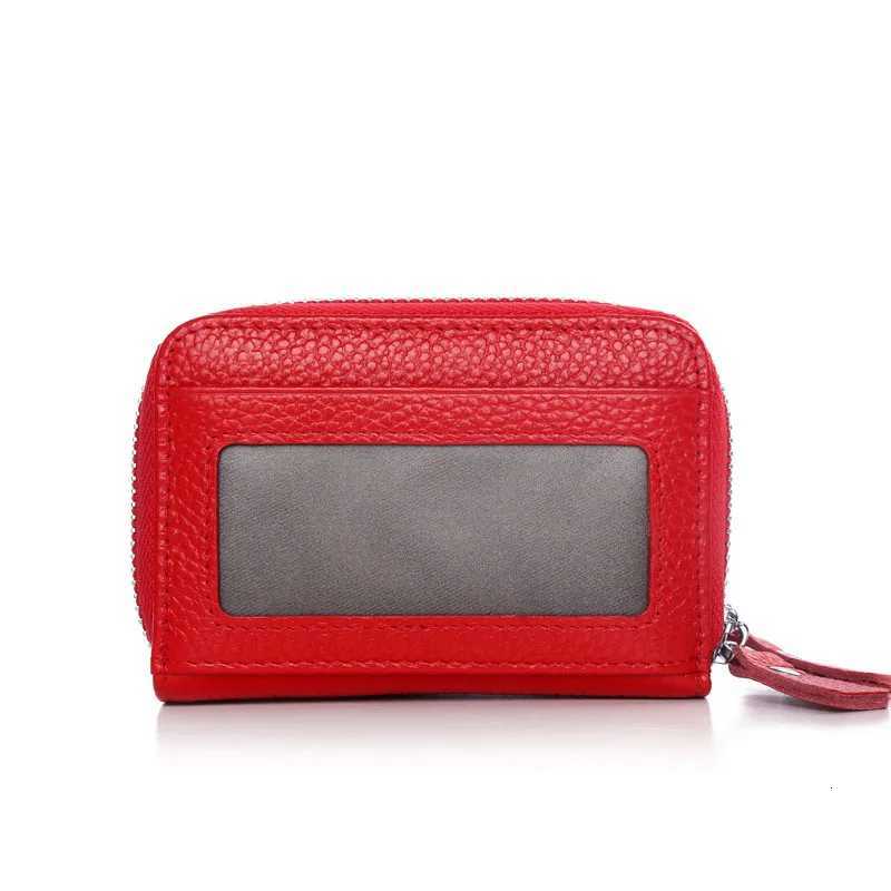 Fashion Brand Genuine Leather Women Card Holder Double Zipper Large Capacity Female ID Credit Card Case Bag WalletW251017
