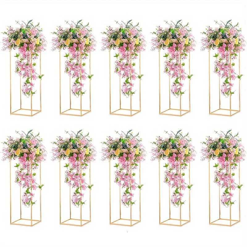 210 Pieces Gold Metal Vase Table Vase Home Event Decoration Tall Flower Stand Party Wedding Reception Halloween Christmas C251017