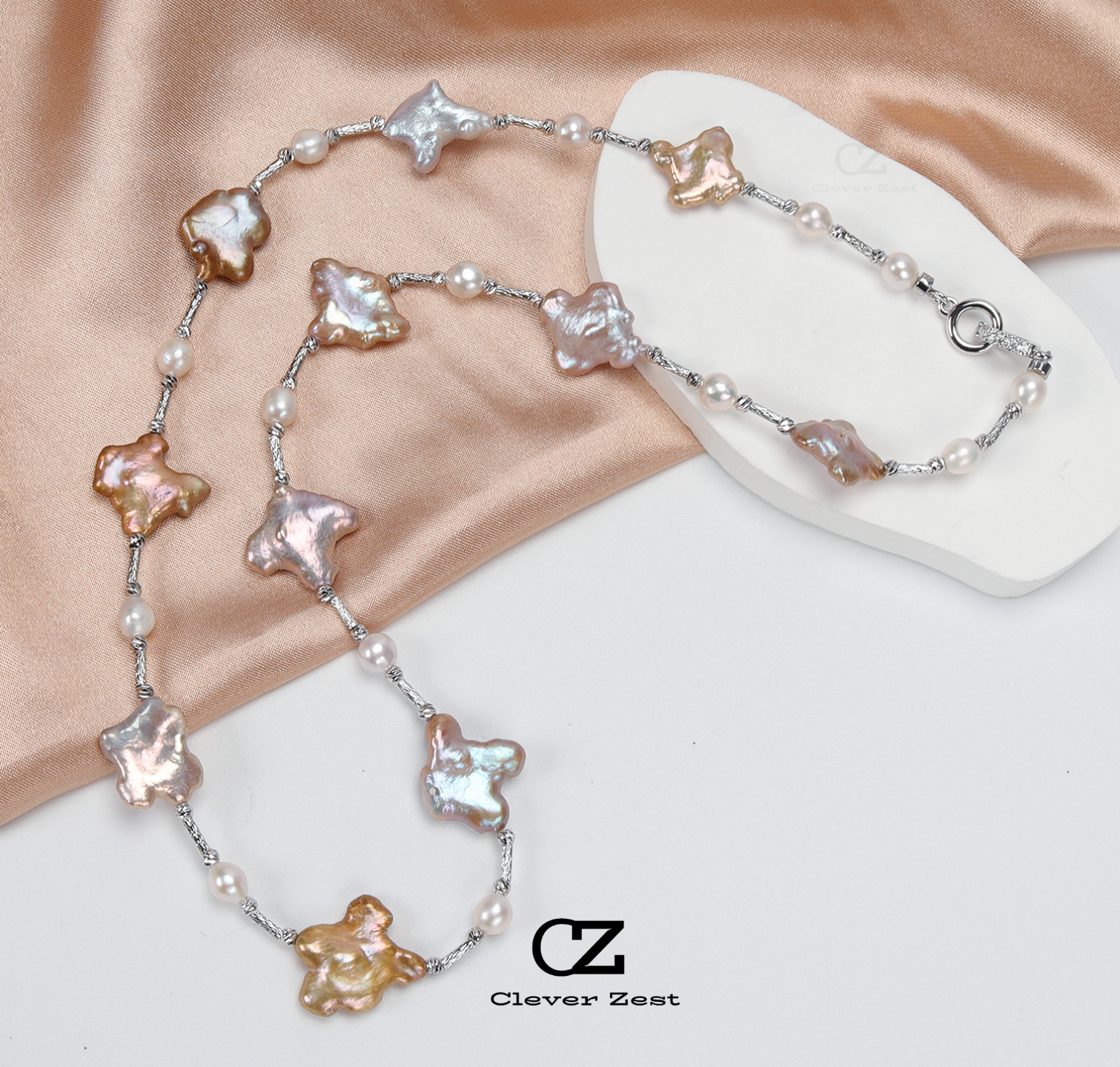 Irregular Natural Colored Baroque Pearl Necklace 14K Gold-Filled Fashionable Versatile Trend Anniversary Gift Bestie Gift