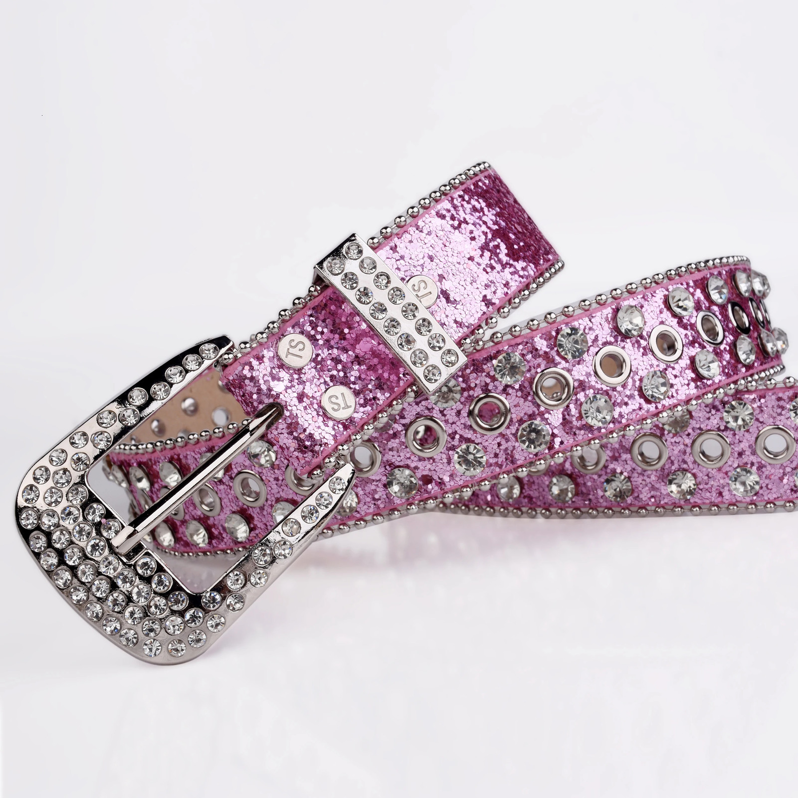 Silvery Sparkly Rhinestone Belt Y2K Beads Decor Sequin Belt Punk Western Cowboy Cowgirl Belt Jeans Pants Belt Decorative PU Belt 251010