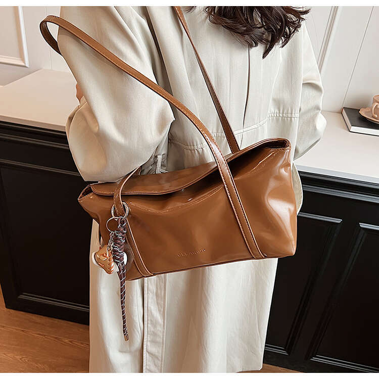 High-end Designer Bags Large Capacity Brown for Women 2024 New Commuter Shoulder Autumn Winter Oil Leather Tote Bag