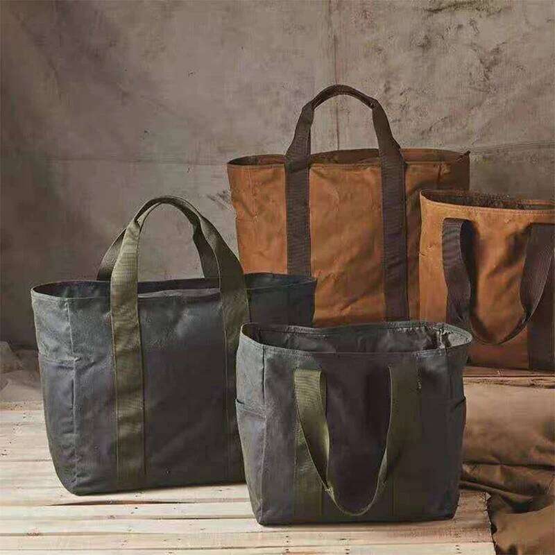 Tailor Brando Classic 70391 Retro 15oz Waxed Canvas Shoulder Size 39*35*13cm Large Capacity Unisex Tote Bag