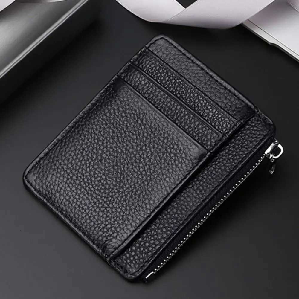 Multicard Slot Card Case Universal Genuine Leather Simple ID Package Ultra Thin Card Holder Men WomenW251017
