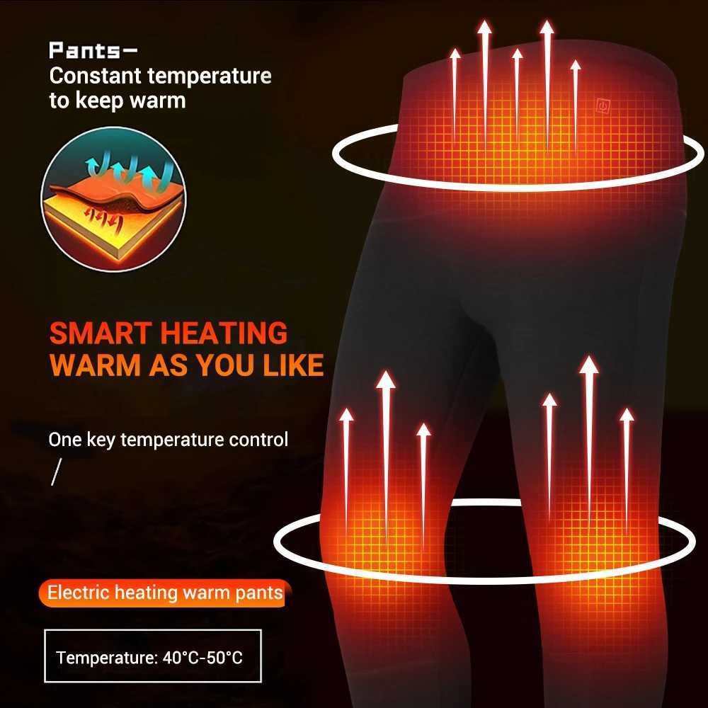 Selfheating Jackets Heated Thermal Underwear Men USB Electric Heated Ski Clothing Women Thermal Underwear Winter Pants Set H251017