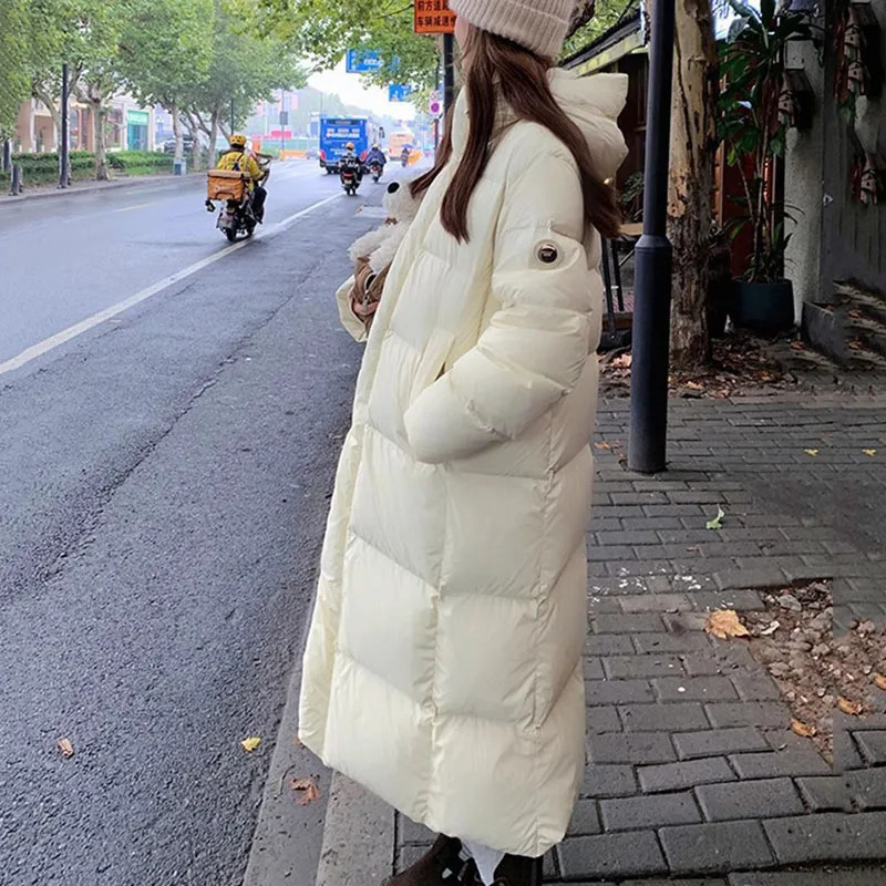 Winter Warm Hooded Loose HighQuality Thick Women Down Jacket Temperament Solid Color Goose H491 251014