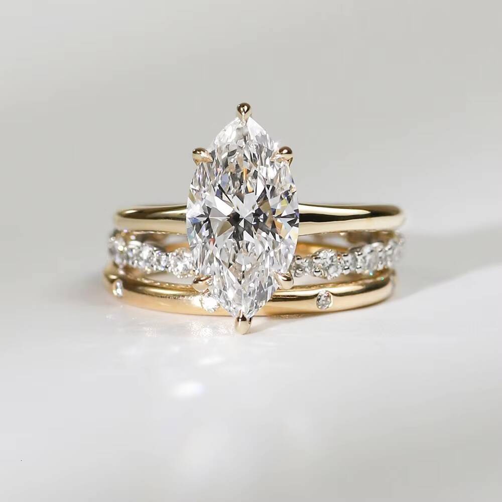 Wholesale Engagement Femme En or Bijoux Homme Radiant Moissanite Diamond 925 Silver Rings Jewelry Manufacturer Custom Jewelry