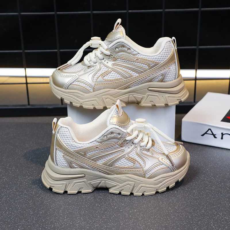 Size 2637 Girls Pink Platform Sneakers Kids Chunky Sole Chidlrens Mesh Sports Shoes Boys Toddler Unisex Casual ShoesT251017