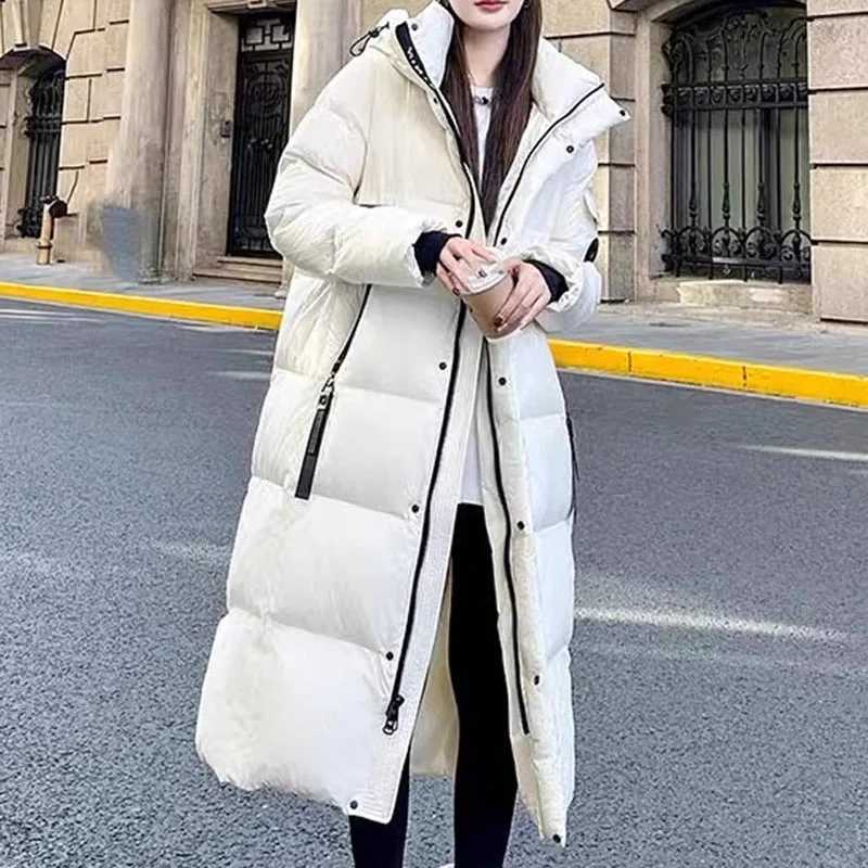 HighQuality Women Overcoat Casual SolidColor Women Down Jacket 2025 Winter New Style White Duck Down Womens Down Jacket H408 W251016