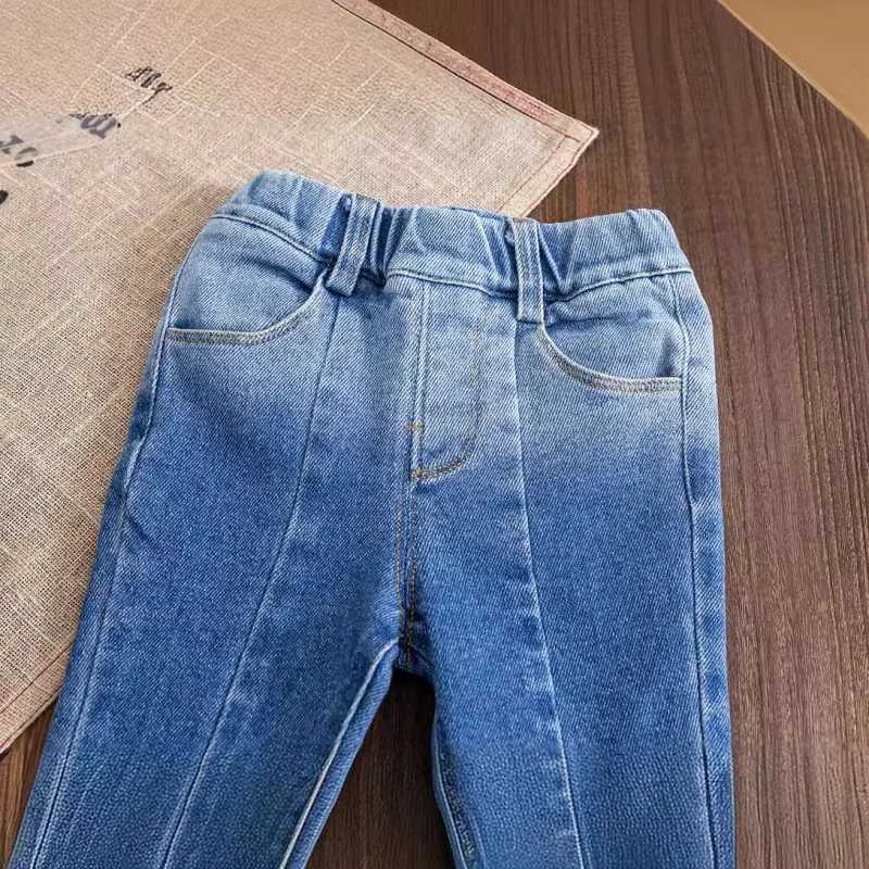 LYYChildrens Clothing Girls Autumn Clothes New Fashionable Bow Jeans BellBottom Pants Baby Girl AllMatching Slim Fit PantsT251017