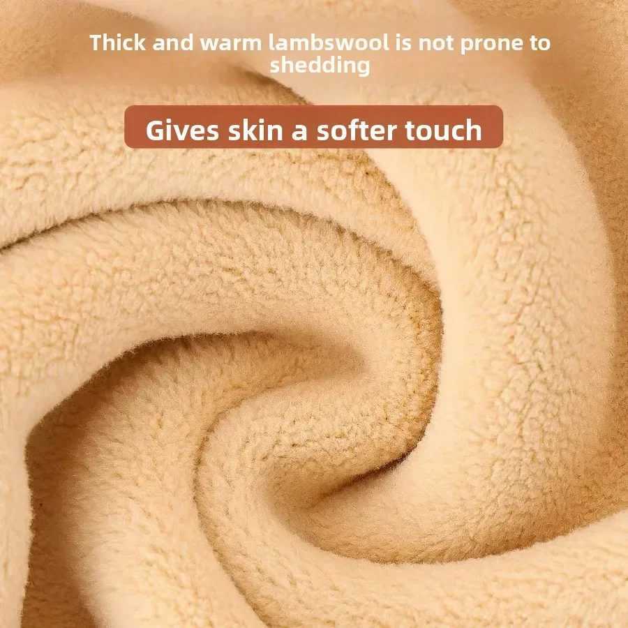 Mens Thermal Underwear Set Fleece Lined Thickened Round Neck Autumn Winter Lamb Velvet Cold Resistant Thermal Clothing H251017