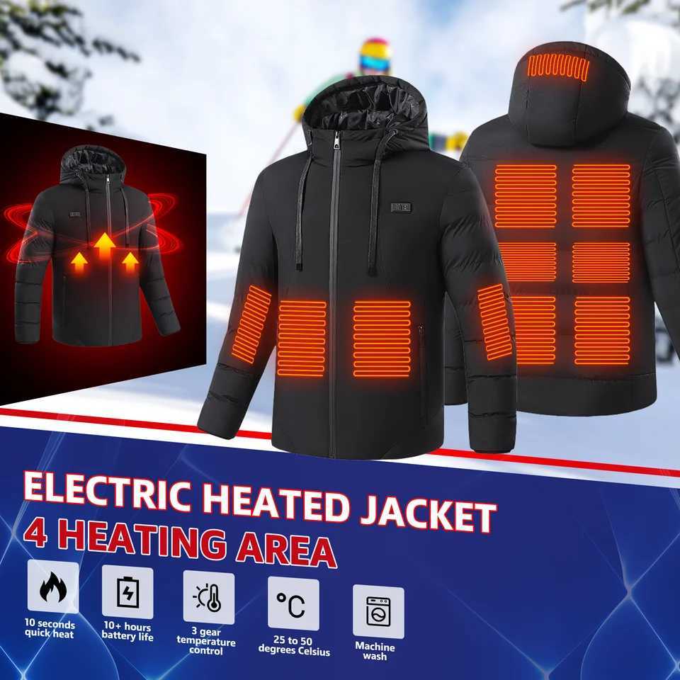 11 Areas Heated Jacket Men Electric Heating Jacket Usb Heated Jacket Hooded Heated Bodywarmer Heated Down Jacket H251017