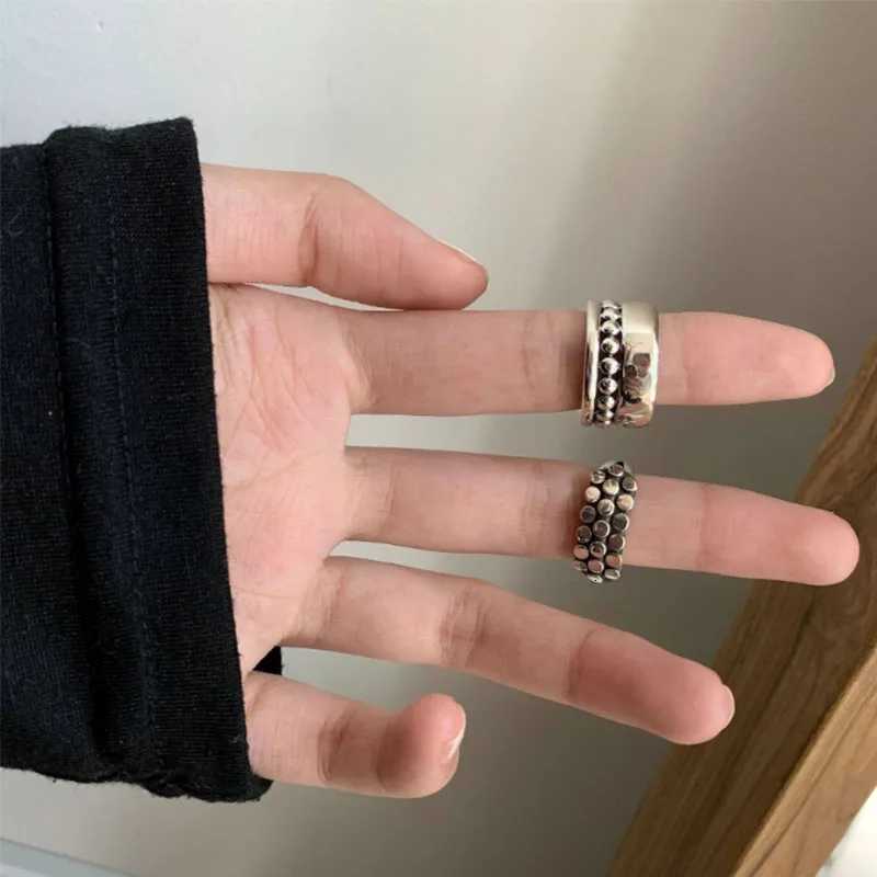VENTFILLE 925 Sterling Silver Geometric Multilayer Round Bead Ring Female Fashion Punk Temperament Prevent Allergy Charm JewelryW251017