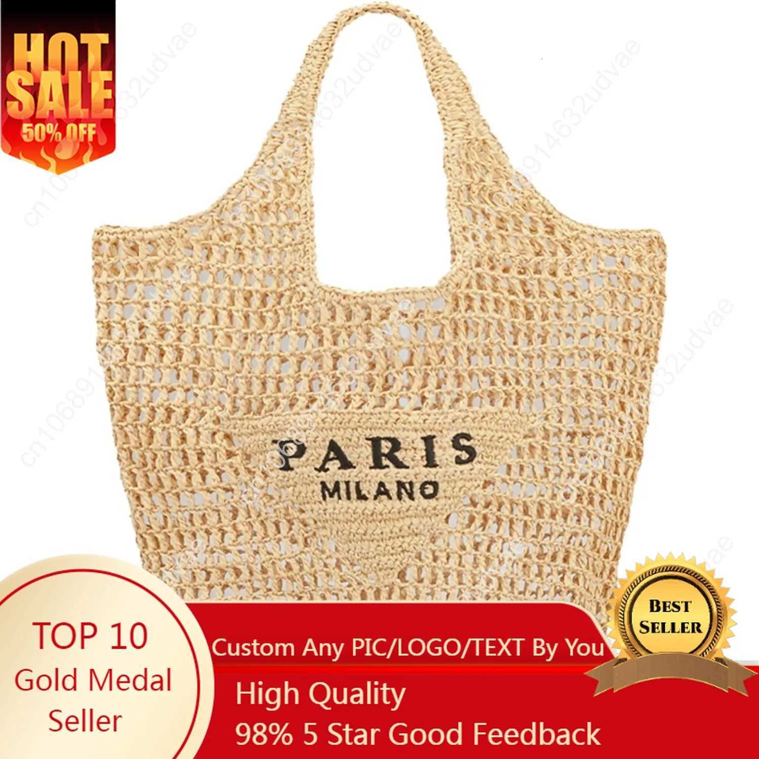 New Woven Bag Straw Mesh Tote Bag Beach Shoulder Bag Hobo Women Foldable Large Capacity for Holiday Z251017