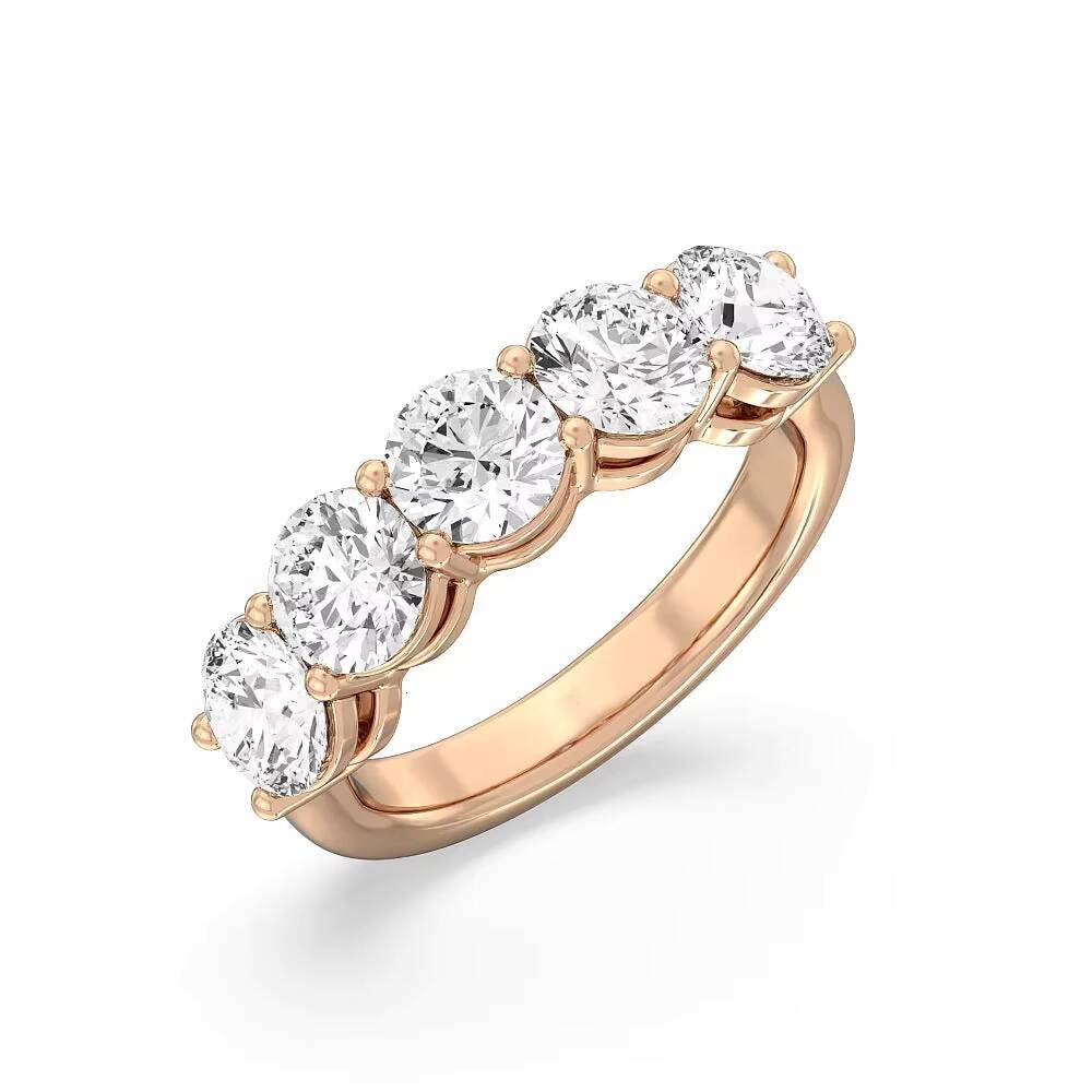 Speedin Round Brilliant Diamond Jewelry Handmade 14k 18k Rose Gold HPHT Lab Diamond Ring Band for Engagement