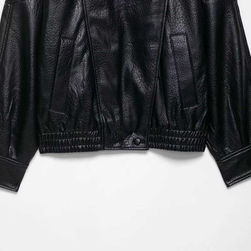 Leather Jackets Womans zartins Faux Pu Jackets Womens Coat 2025 Black Pu Coat Streetwear Fashion Long Sleeve Outwear WomanT251017