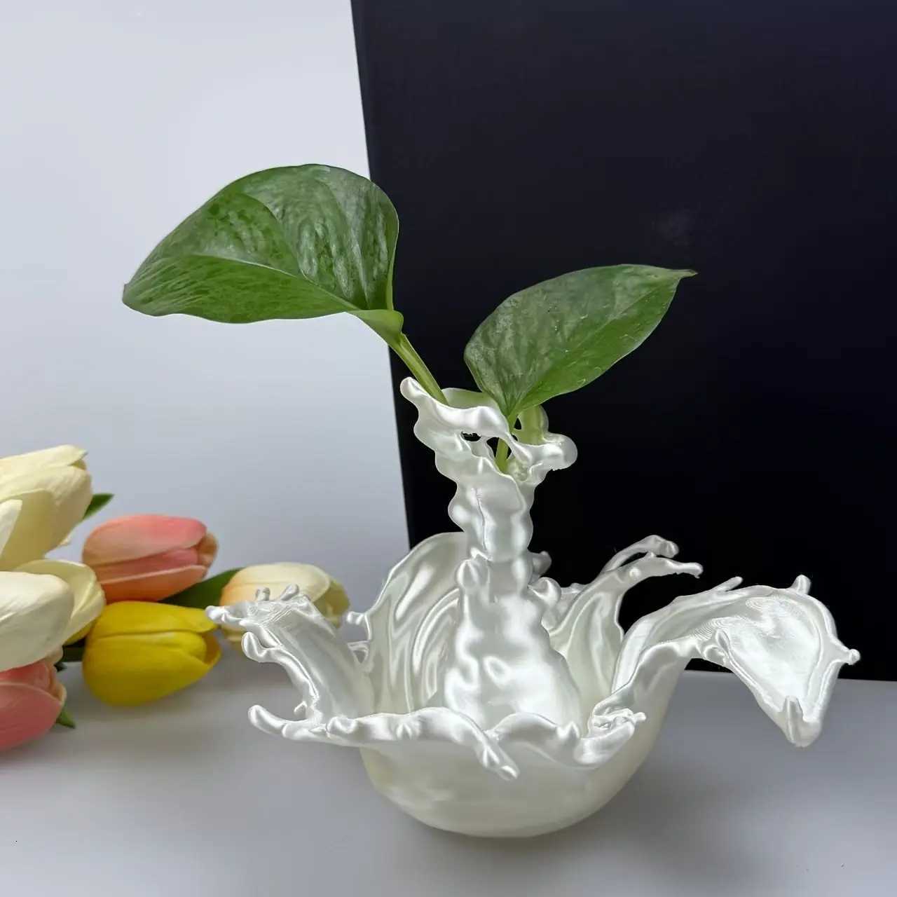 Crossborder New Product 3D Printing Water Splash Vase Water Splash Pen Holder Creative Furniture Vase Ornament Decoration C251017