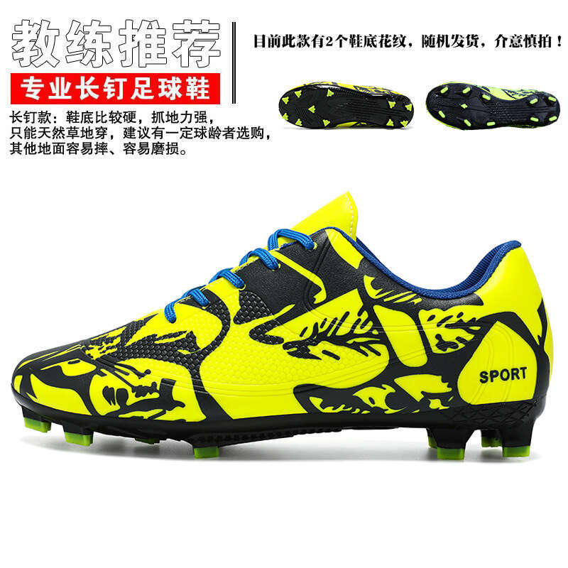 Football Leather Surface Long Spikes Soccer Sports Low Top new Youth Training Shoes Large Size
