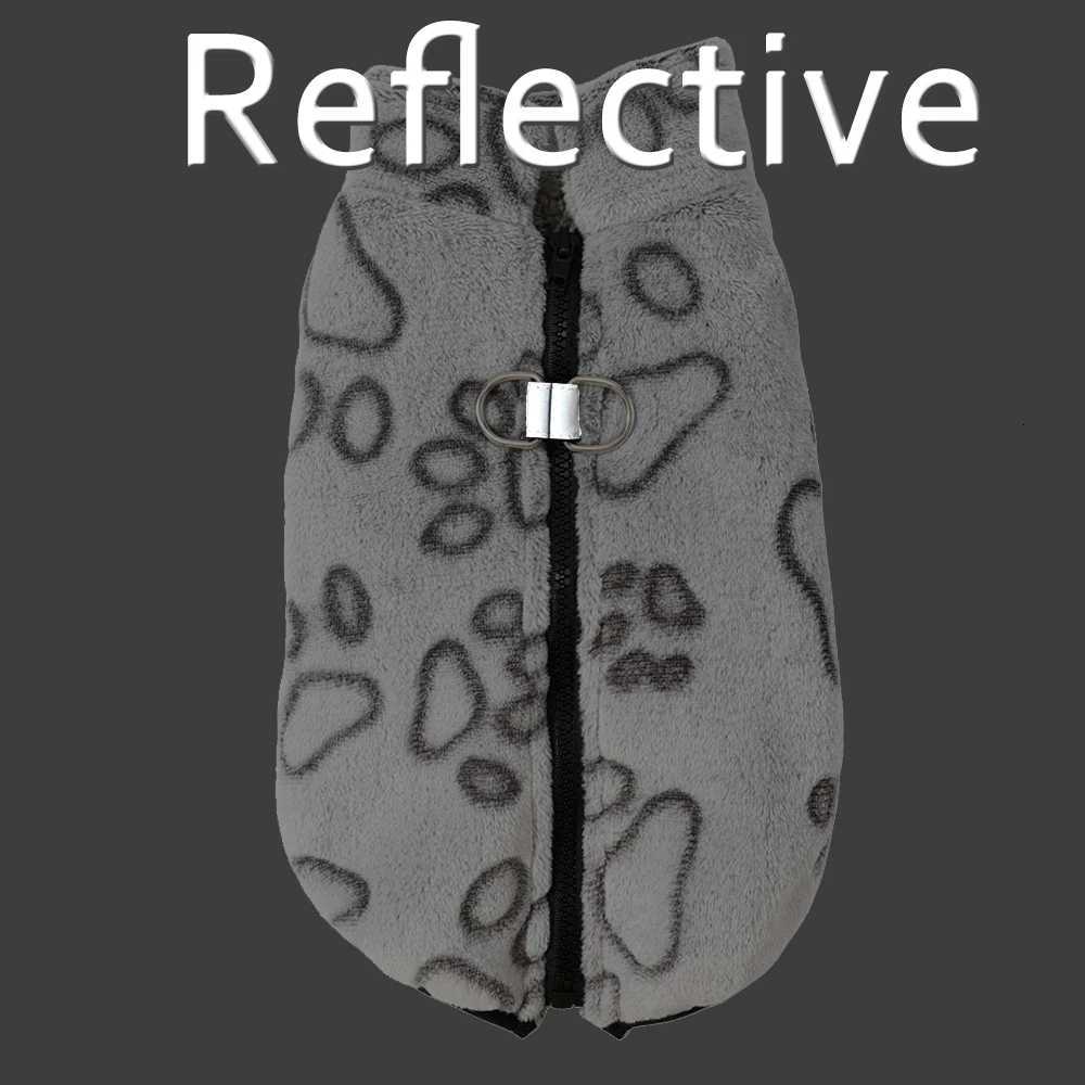 Reflective Pet Dog Jacket Coat For Small Medium Dogs Cats Winter Soft Fleece Clothes Puppy Footprint Clothes Yorkshire ClothingW251017