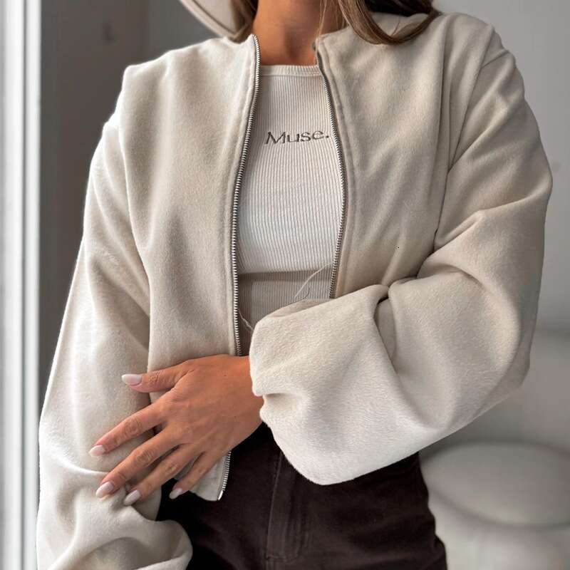 Autumn New Fashion Versatile Short Woolen Jacket Women's Pilot Coat B5