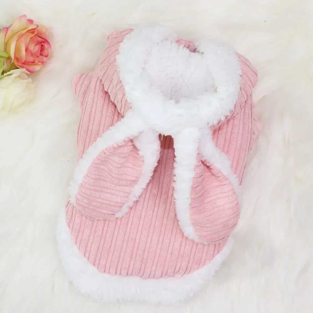 Adorable Rabbit Design Dog JacketWarm Winter Coat for Chihuahua Puppy with Soft Fur Hoodie Cozy PetClothes SmallBreed OuterwearW251017