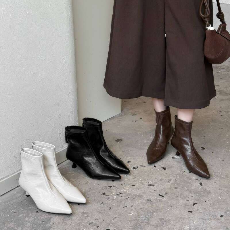 Cameido French Style Pointed Toe Slim Heel Fashion Boots For Autumn