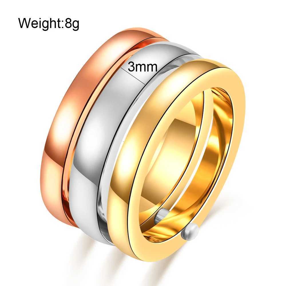 Classic 3 Finger Ring For Women Fashion Stainless Steel 3 PiecesSet Ring Engagement Wedding Lady Finger Jewelry Wholesale Z251017