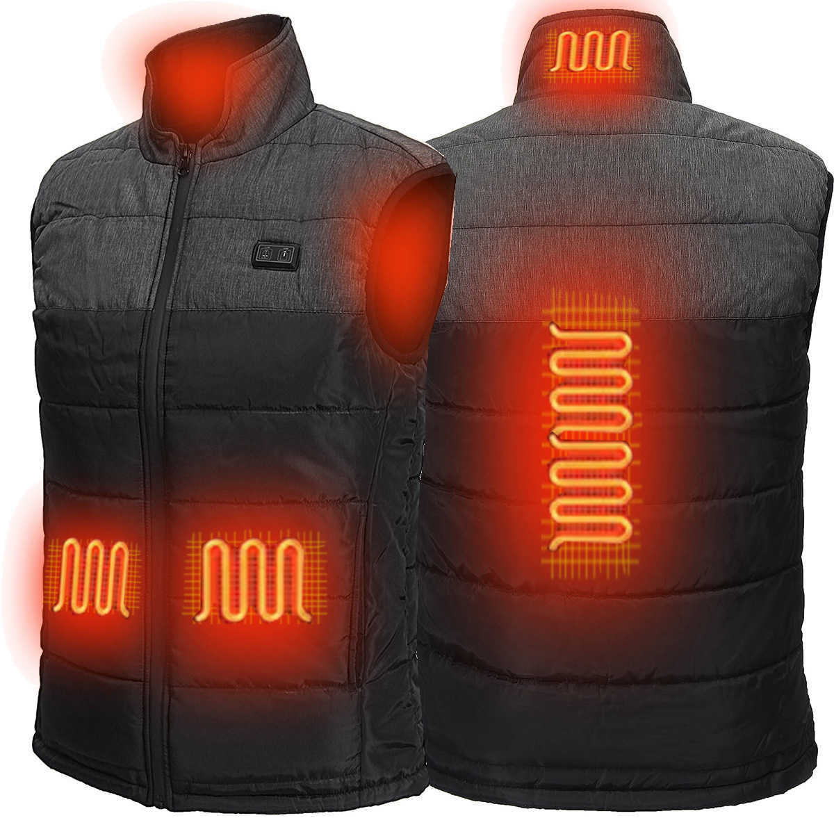 Heated Vest Winter New Mens Casual Vest Charging Heating Usb Interface Intelligent Constant Temperature Heating Vest H251017 52RD
