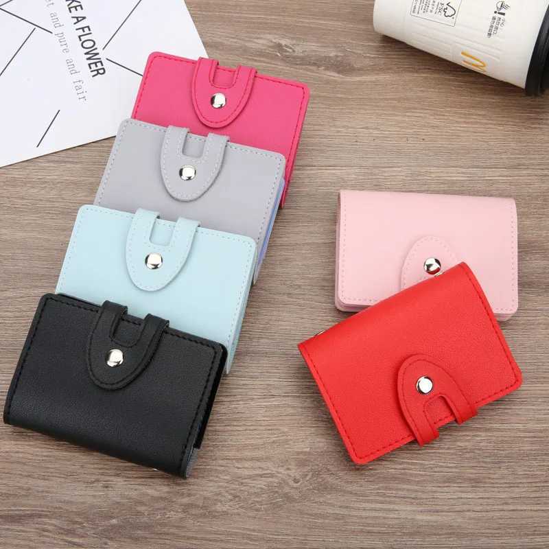 1PCS PU leather soft card holder color multicard holder male and female bank card holder simple travel solid color small giftW251017