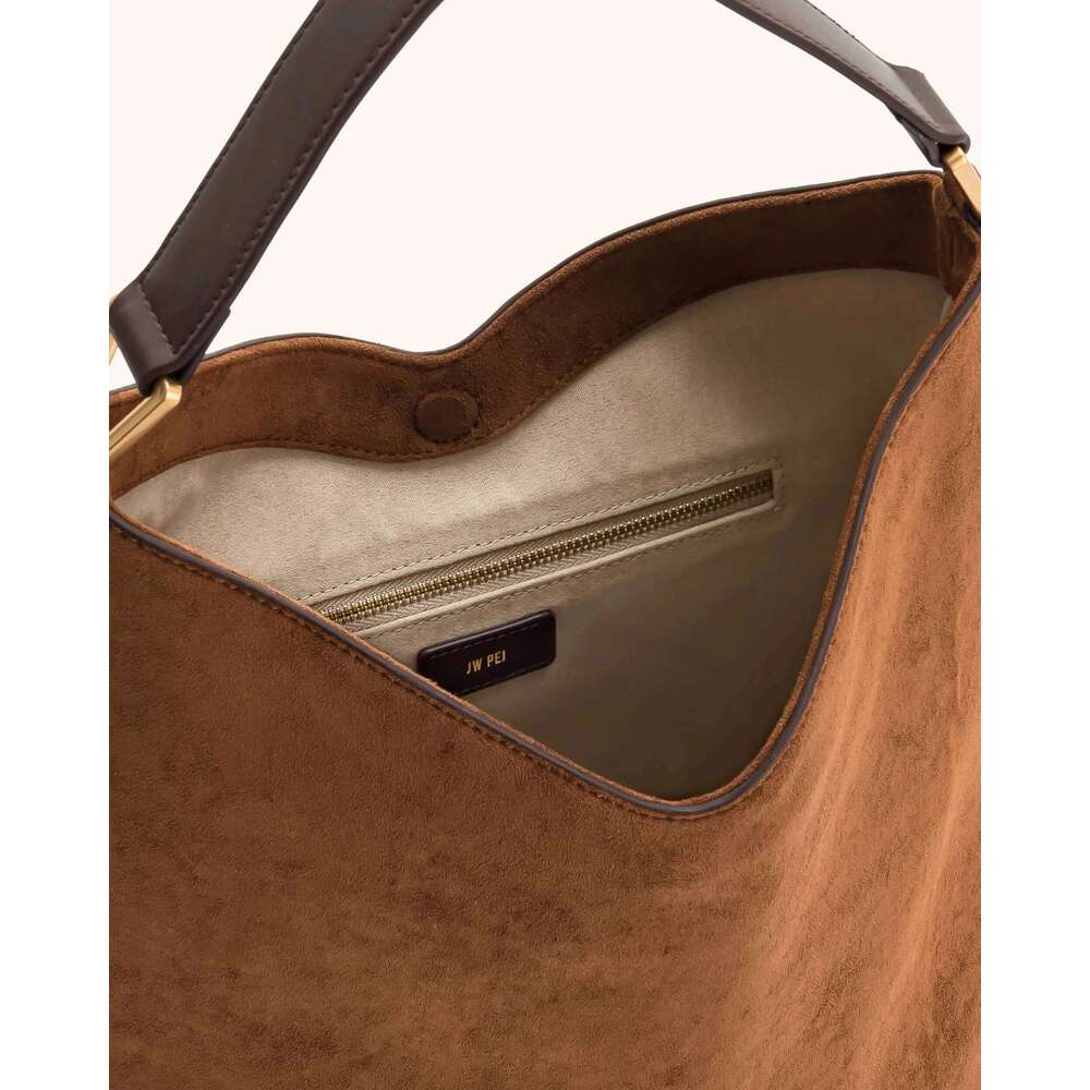 J P Aria Faux Suede Shoulder Large Capacity Solid Color Underarm Simple Casual Commuter Bag Designer Bags