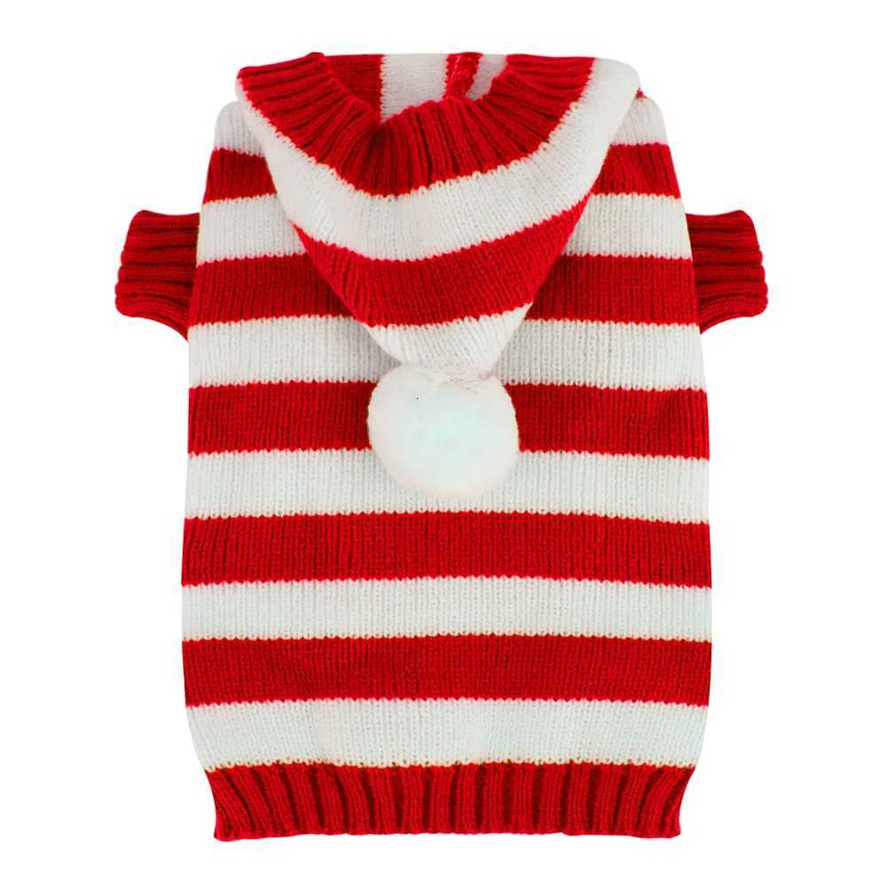 Christmas Dog Cat Sweater Warm Winter Puppy Dogs Clothes With Hat Striped Christmas Jacket Coat Pug Yorkies Yorkshire ClothingW251017