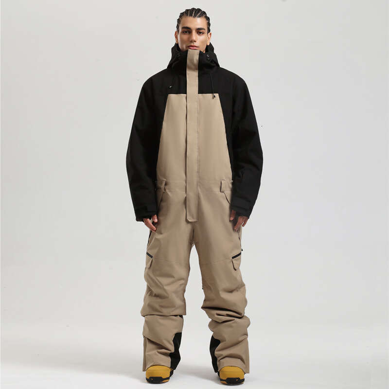Men's Windproof Waterproof Breathable Loose Thickened Warm Snowboard Professional One-Piece New Ski Suit For Men