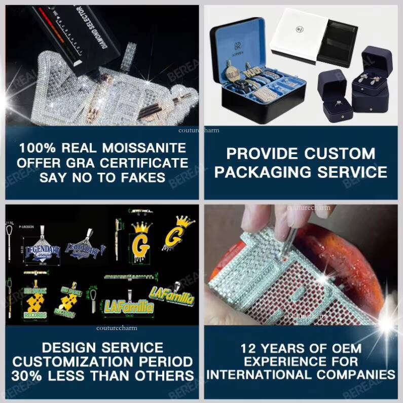 Vvs Chalcedony Initial Ice-Cold Long Stick Cut Letter Pendant for Men and Women